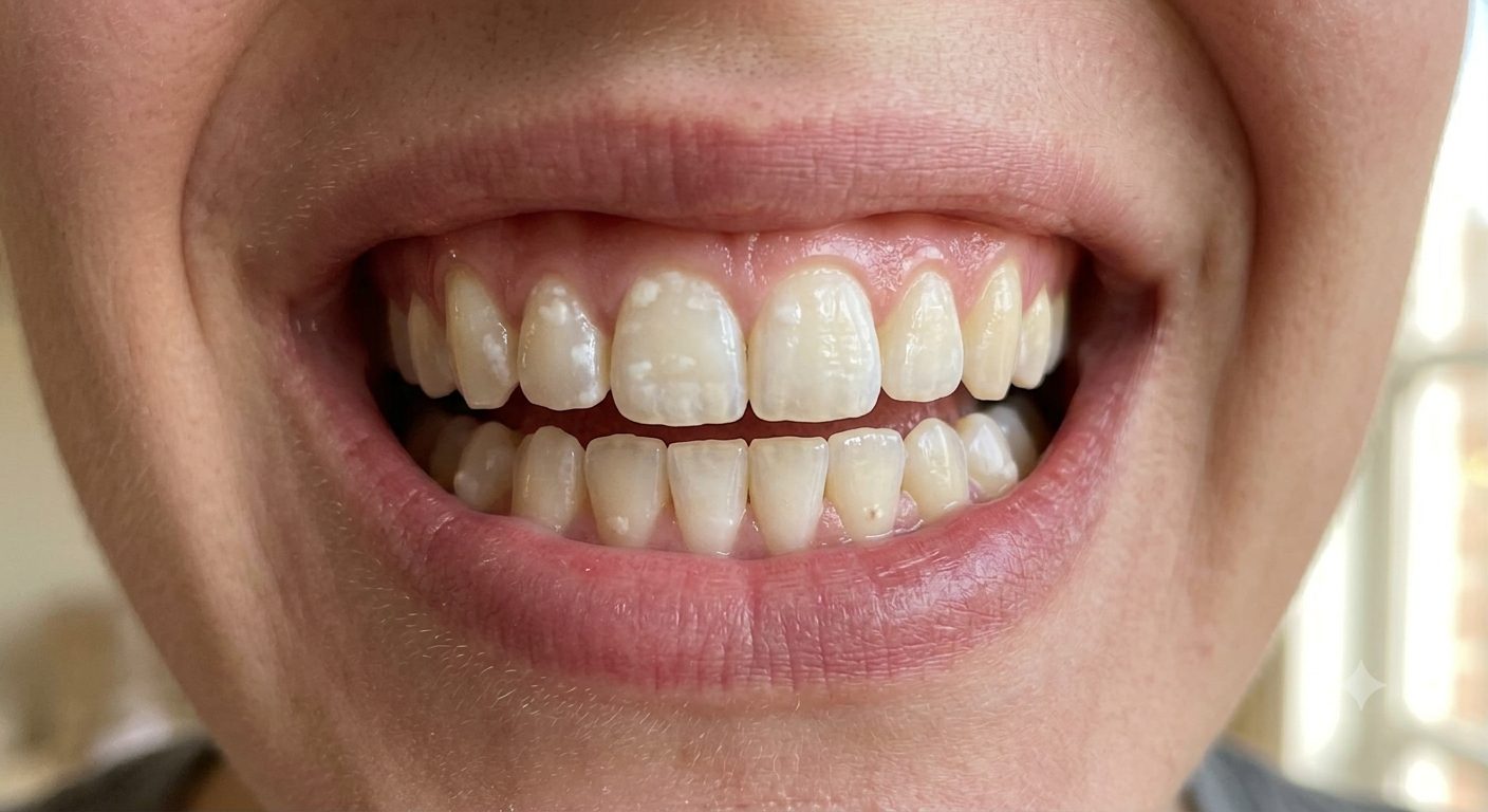 Sourire en gros plan, dents alignées